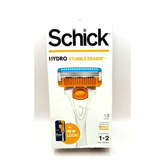 Schick Hydro Skin Comfort Stubble Eraser 1 Razor Handle + 2 Cartridges - Picture 1 of 2